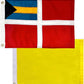 FLAGWIN Bahamas Courtesy Flag & Yellow Flag Set 12x18 Inches, Embroidered Bahamian Nautical Banner Double Sided, Vivid Color Marine Boat Flags 12"x18" with 2 Brass Grommets USA TOP FLAGS, INC