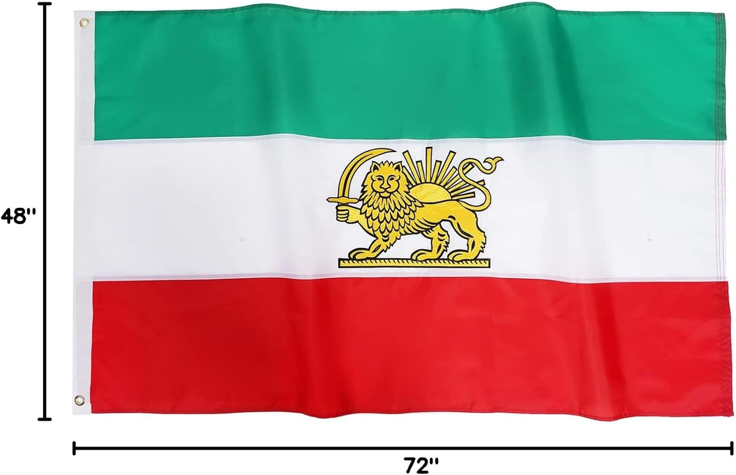 Old Iran Flag Historic Persian Flags 4x6 Embroidered Iranian Lion Sun Flag Sewn Stripes Heavy Duty Outdoor