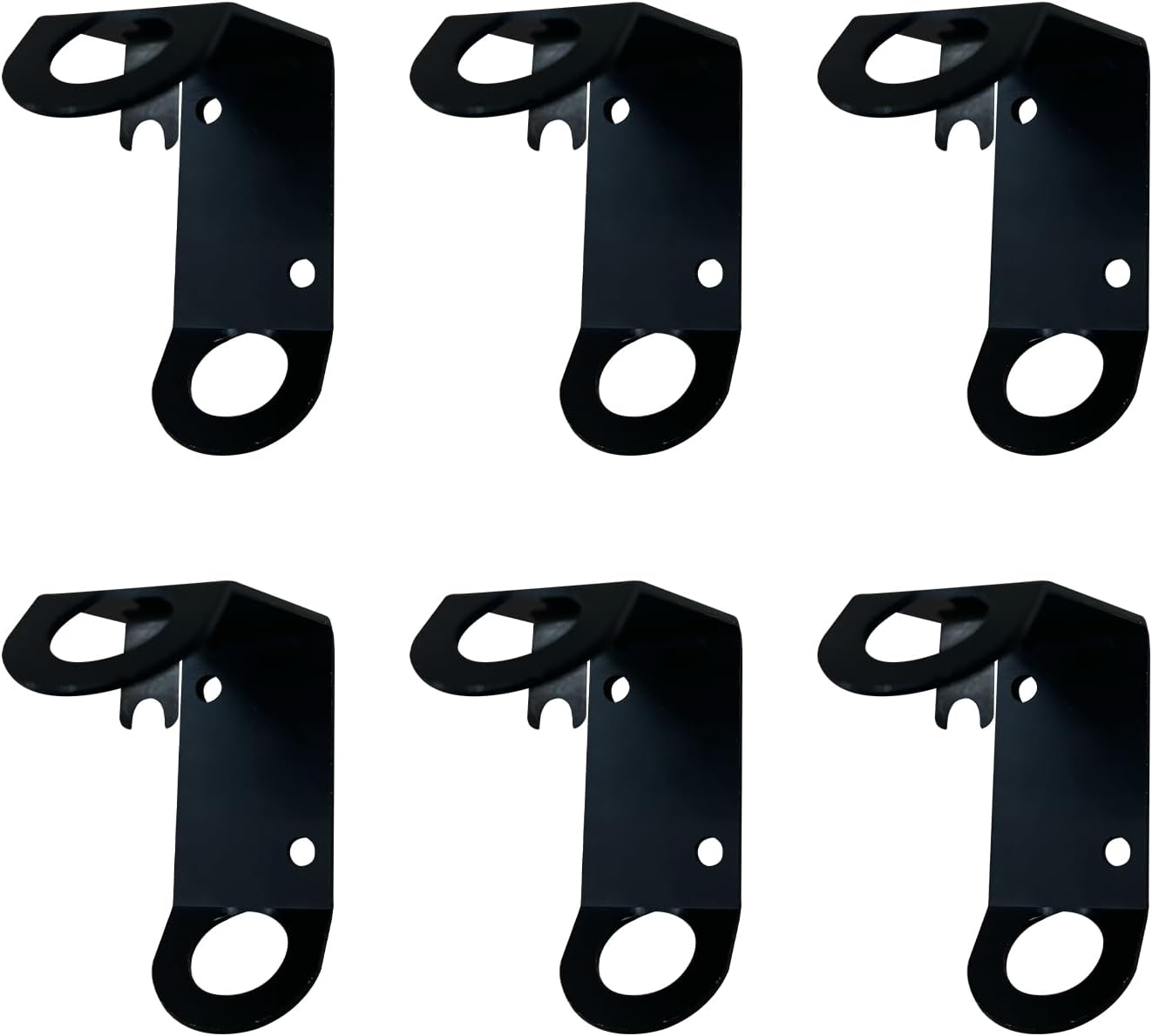 Topflags Flag Pole Holder for Outside House Small Flag Holder Pole Bracket 6 Packs for Indoor Wall Classroom School L Shaped for 1/2 inch Diameter Poles,Black
