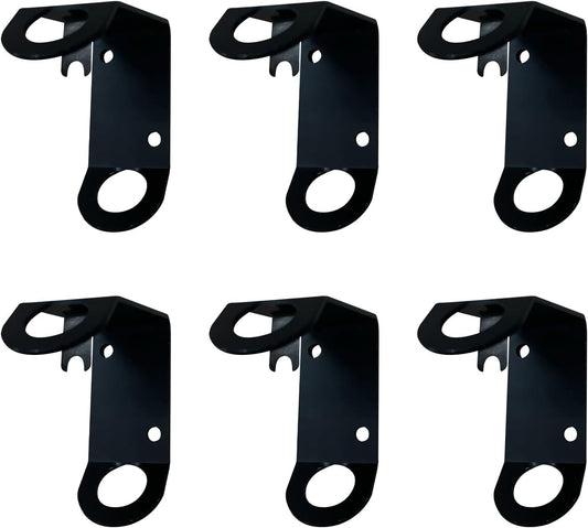 Topflags Flag Pole Holder for Outside House Small Flag Holder Pole Bracket 6 Packs for Indoor Wall Classroom School L Shaped for 1/2 inch Diameter Poles,Black