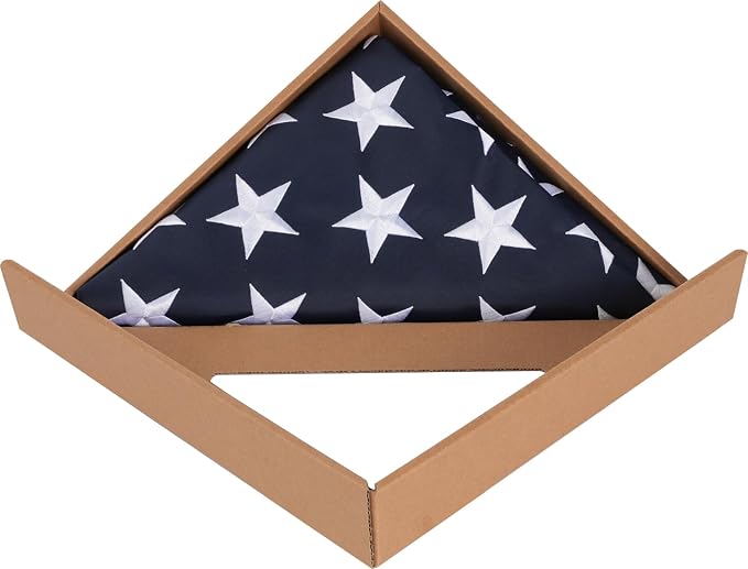 TOPFLAGS Folded American Flag Cotton US Flags 3x5 - New Cotton Fabric Embroidered Stars Heavy Duty USA flag for Indoor Outdoor Sewn Stripes with Brass Grommets Triangle Packaged USA TOP FLAGS, INC