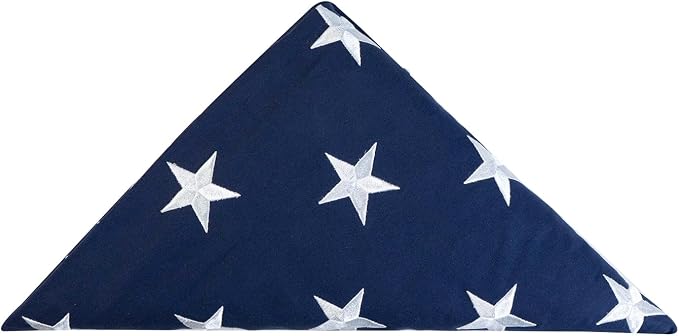 TOPFLAGS Case for Burial Flag with American Flags Cotton US 5x9.5 Ft Embroidered Stars Display Heavy Duty USA Banner Indoor with Brass Grommets USA TOP FLAGS, INC