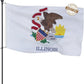 TOPFLAGS Illinois Flag 3x5 Double Side 3Ply IL State Flags Heavy Duty Outdoor 4 Rows Stitched Edge with 2 Brass Grommets USA TOP FLAGS, INC