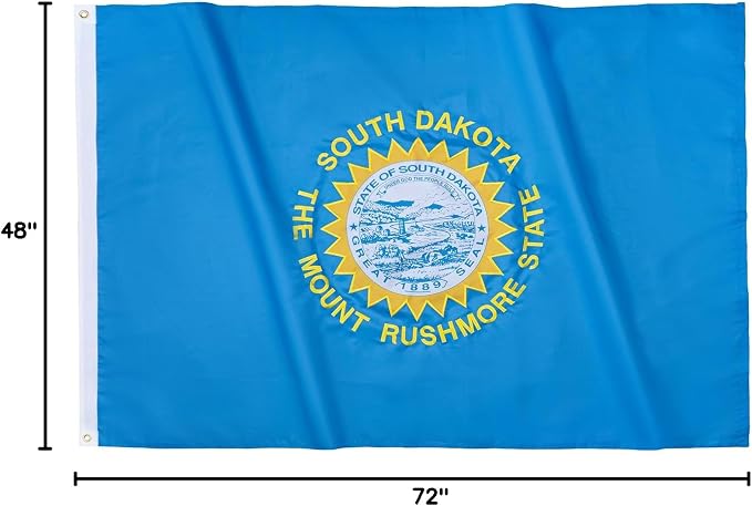 TOPFLAGS South Dakota Flag 4x6 Outdoor SD State Flags Embroidered Flag Heavy Duty Sewn Stripes with 2 Brass Grommets USA TOP FLAGS, INC