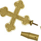 Gold Brass Botonee Church Cross for Indoor Flagpole Finials or Parade Flagpole Finials, for 1-inch Diameter Flagpoles