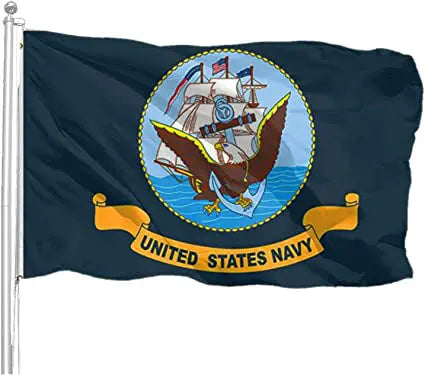 Navy Flag Military US 3x5 Ft - Outdoor Double Sided Made in USA USN Army Flags United States Naval Heavy Duty 3ply Memorial Usa Banner with 2 Grommets USA TOP FLAGS,INC