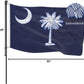 TOPFLAGS South Carolina Flag 3x5 Outdoor SC State Flags Embroidered Palmetto Tree & Crescent Flag Heavy Duty Sewn Stripes with 2 Brass Grommets USA TOP FLAGS, INC