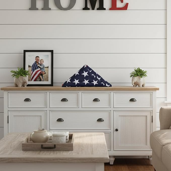 TOPFLAGS Folded American Flag 3x5 Heavy Duty Outdoor 600D US Flags USA Banner with Embroidered Stars, Sewn Stripes and Brass Grommets, Fade Resistant USA TOP FLAGS, INC