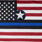 American Flag with Thin Blue Line 3x5 Ft Embroidered Stars Police Flags Heavy Duty Outdoor Blue Stripes Banner with 2 Brass Grommets