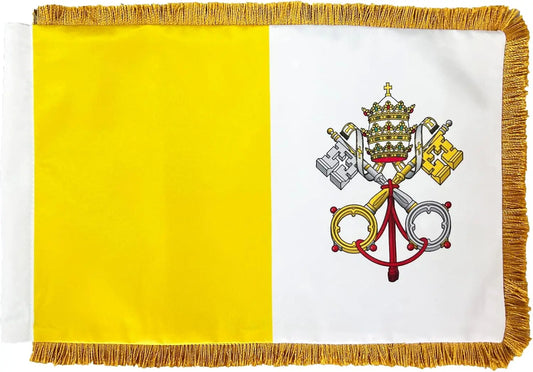 Vatican Table Flag 8x12 Inch, Vatican City Desk Flag, Office Table Flags, Double sided Sided Desk Flag with Pole USA TOP FLAGS, INC