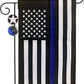 Thin Blue Line Garden Flag 12.5 x 18 Inch Double Sided, Embroidered American Police Flags for Outside, Back the Blue Flag for Lawn Outdoor Decoration USA TOP FLAGS,INC