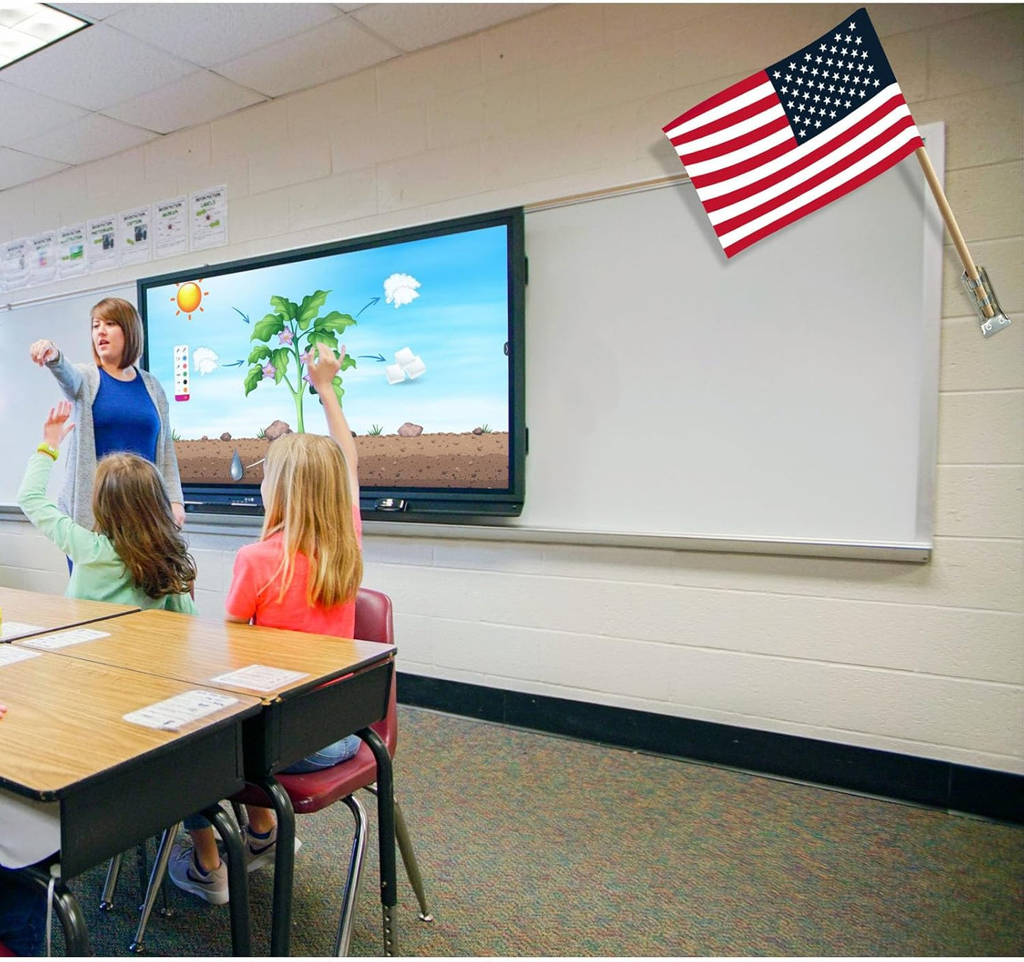 Topflags Flag Pole Holder for Outside House Small Flag Holder Pole Bracket 6 Packs for Indoor Wall Classroom School