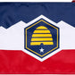 FLAGWIN New Utah State Flag 12x18 Inch, Double Sided Heavy Duty 3-Ply Polyester - Small UT Boat Flag, Fade Proof Outdoor State of New Utah Marine Flags with 2 Brass Grommets (UT) USA TOP FLAGS, INC