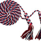 American Tricolor Braided Tassel Flag Cord 108 Inch, Tricolor Braided Cord Tassel for Indoor Flagpole Displa