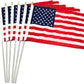 TOPFLAGS 12x18 Small American Flag on Stick 6 Pack Mini US Flags 12x18 Inch Metal Handheld Pole for Outside 4th of July Memorial Day USA 250th Anniversary Patriotic Decorations USA TOP FLAGS, INC