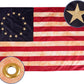Embroidered Tea Stained Betsy Ross Flag 3x5 ft Outdoor Heavy Duty 13 Star American Flags Double Sided Colonial Flag 13 Stars for Outdoor Indoor Use