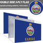 TOPFLAGSS Kansas Flag 4x6 FT - 3 Ply Double Sided Polyester Kansas State Flags with Brass Grommets - Vivid Color and Fade Proof State of KS Flag 4x6 Outdoor USA TOP FLAGS, INC