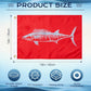 TOPFLAGS Red Wahoo Fish Flag 12x18 Inch Double Sided Heavy Duty Boat Fishing Flag - Vivid Color Fisherman's Catch Flags for Boating | 4 Row Stitched and 2 Brass Grommets USA TOP FLAGS, INC