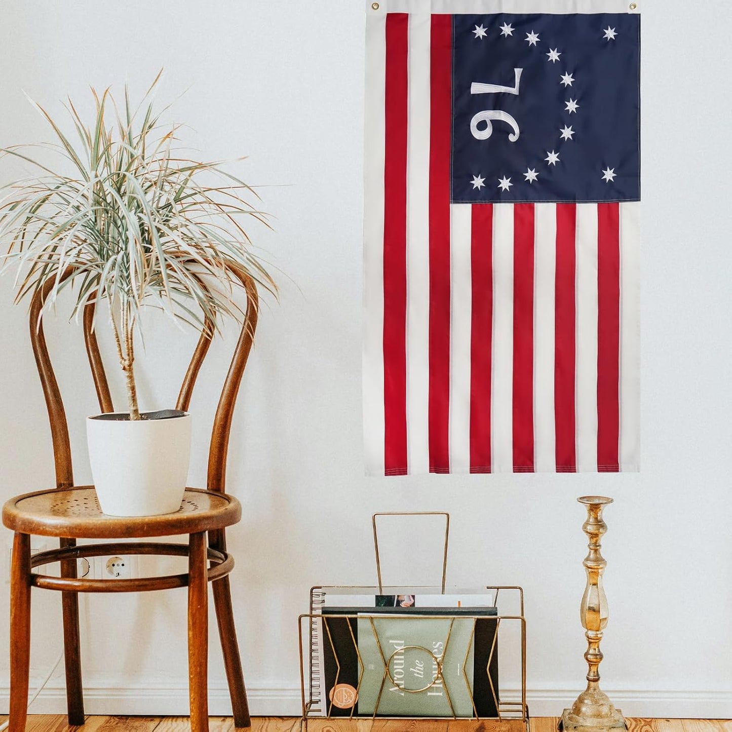 Bennington 76 Betsy Ross Flag 3x5 Ft Embroidered, Heavy Duty 1776 American Flag Outdoor, Double Sided USA 13 Star Colonies Flags with 2 Brass Grommets