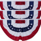 3 Pack American Bunting Flags 3x6 ft for Outdoor, Embroidered USA Bunting Flags with 3 Brass Grommets, US Pleated Fan Flag Patriotic Half Fan for 4th of July 250 Anniversary USA TOP FLAGS, INC