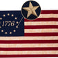 Cotton 1776 Betsy Ross Flag Tea Stained American Flags 3x5 Ft Vintage 13 Stars Colonies Embroidered 1776 Banner Heavy Duty Outdoor for Outside USA TOP FLAGS,INC