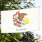 TOPFLAGS Illinois Flag 12x18 Inch Double Sided 3 Ply, Heavy Duty Nylon Small Illinois State Flag with Brass Grommets, Fade Proof Outdoor Marine Boat Flags (IL) USA TOP FLAGS, INC