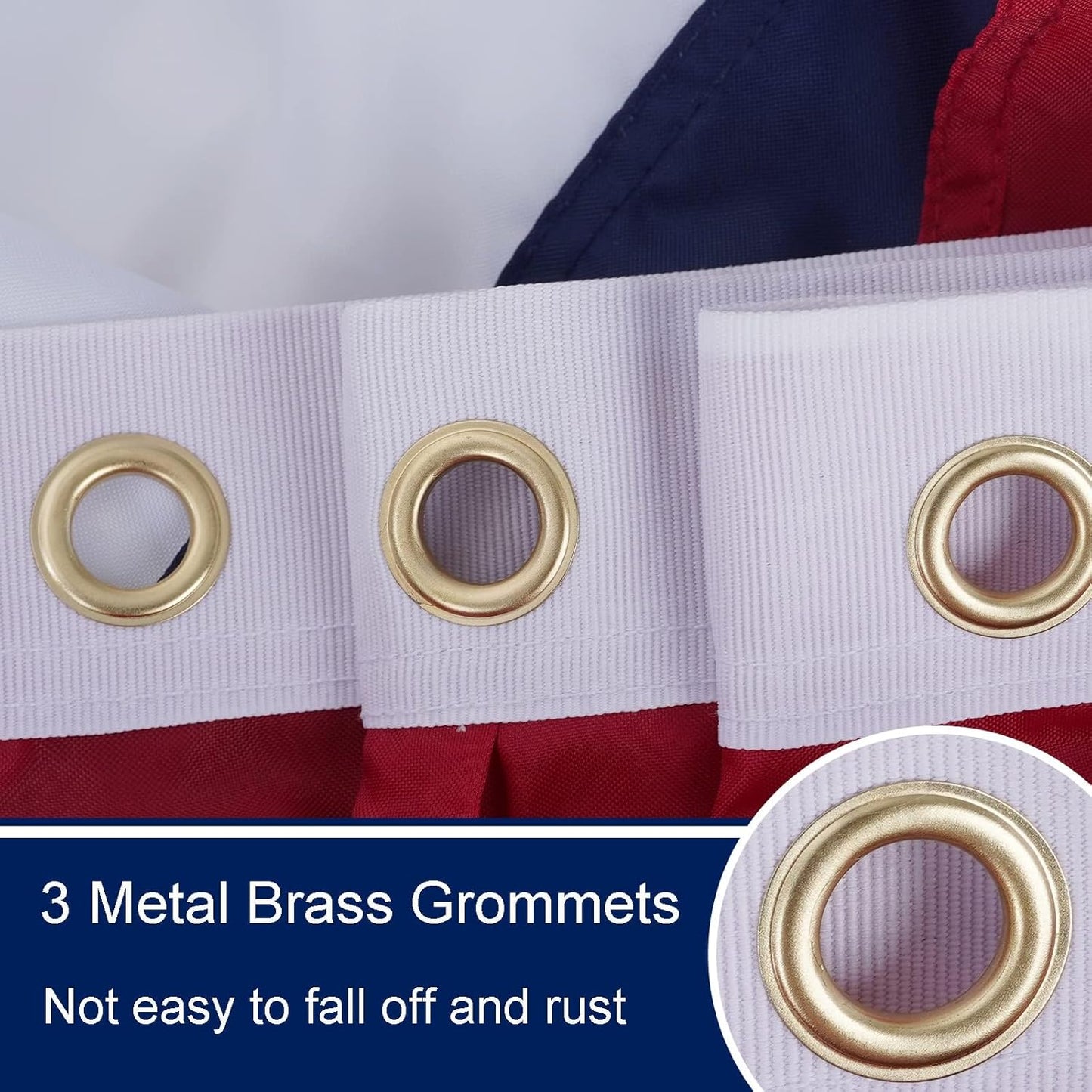 American Bunting USA Flag 3x6 ft Outdoor Embroidered Pleated Fan Flags with 3 Brass Grommets, Patriotic Flag Buntings for Outside for 4th of July Memorial Day Decorations USA TOP FLAGS, INC