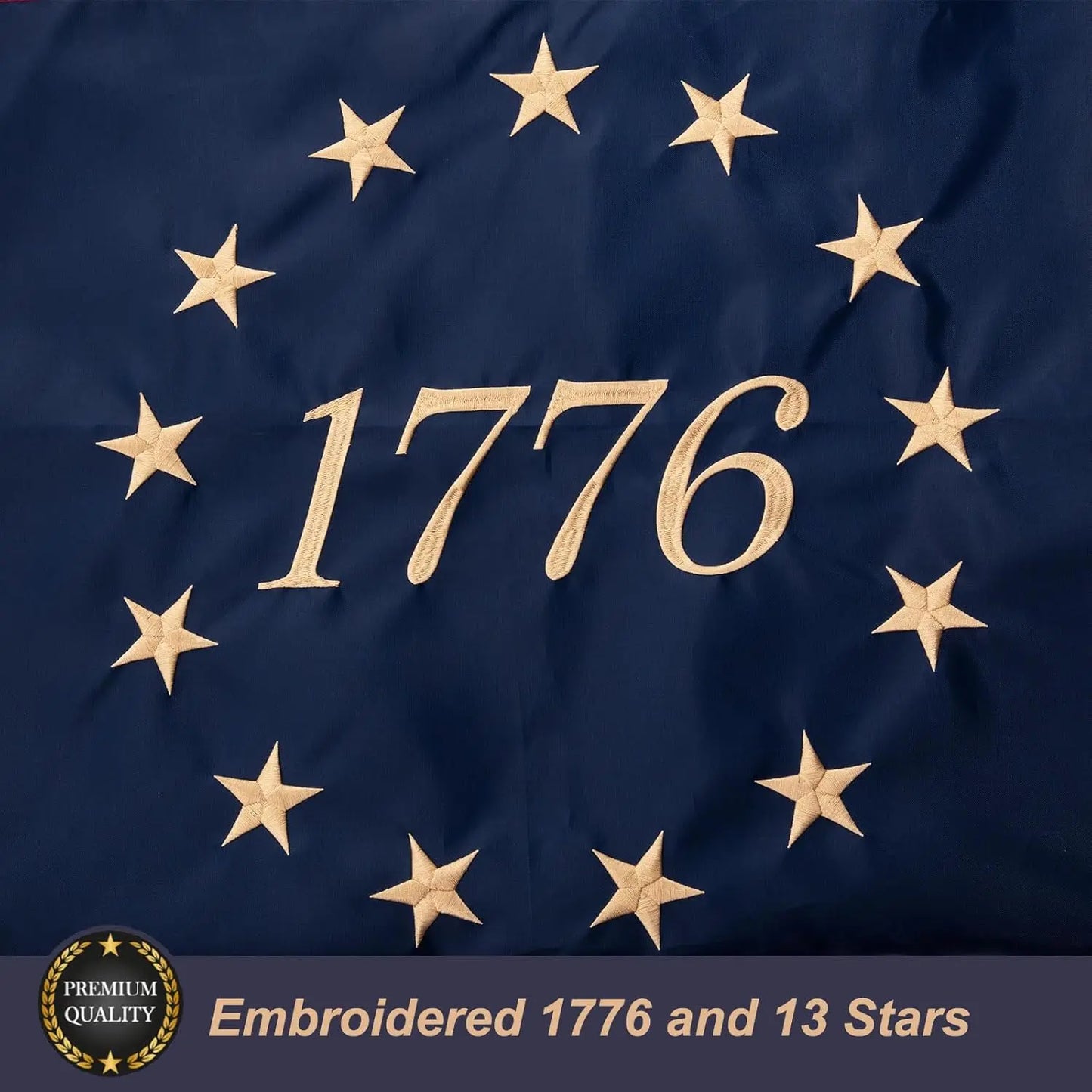 Cotton 1776 Betsy Ross Flag Tea Stained American Flags 3x5 Ft Vintage 13 Stars Colonies Embroidered 1776 Banner Heavy Duty Outdoor for Outside USA TOP FLAGS,INC