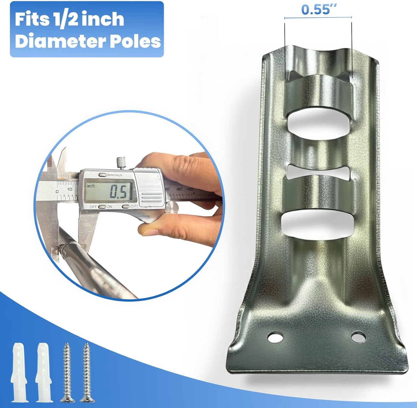 Topflags Flag Pole Holder for Outside House Small Flag Holder Pole Bracket 6 Packs for Indoor Wall Classroom School