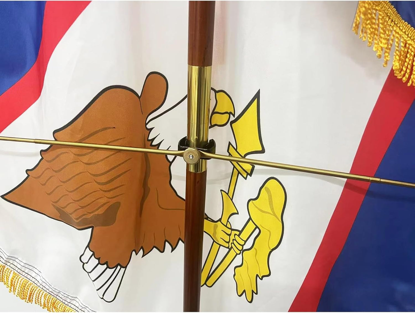 Indoor Flagpole Spreader (Gold) 4 PCS, Arm Length 18 Inches, The Flag Spreader Will fit Poles 1 1/8" - 1 3/8" in Diameter