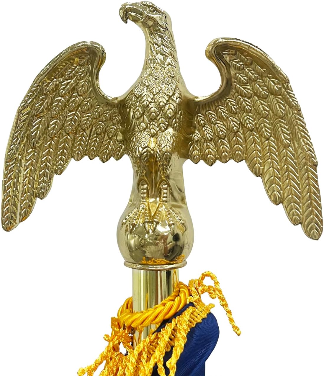 Gold Eagle Head for Decorating Indoor Flagpoles, Made of Zinc Alloy That is Unbreakable, Eagle Flag Pole Topper, for 1-inch Diameter Flagpoles
