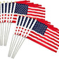 TOPFLAGS 12x18 Small American Flag on Stick 12 Pack Mini US Flags 12x18 Inch Metal Handheld Pole for Outside 4th of July Memorial Day USA 250th Anniversary Patriotic Decorations USA TOP FLAGS, INC
