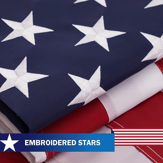 TOPFLAGS American Flag Large US Flags 15x25 FT for Outdoor USA Heavy Duty High Wind Embroidered Stars Sewn Stripes with 5 Brass Grommets Vibrant Color Banner USA TOP FLAGS, INC