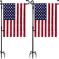 TOPFLAGS 2 Pack Garden Flag Stand with American Flag Garden Flag Heavy Duty Metal Yard Flag Holder Pole Stake Small Flag Stands for Garden Flags 12 x 18 with Clips and Stopper USA TOP FLAGS, INC