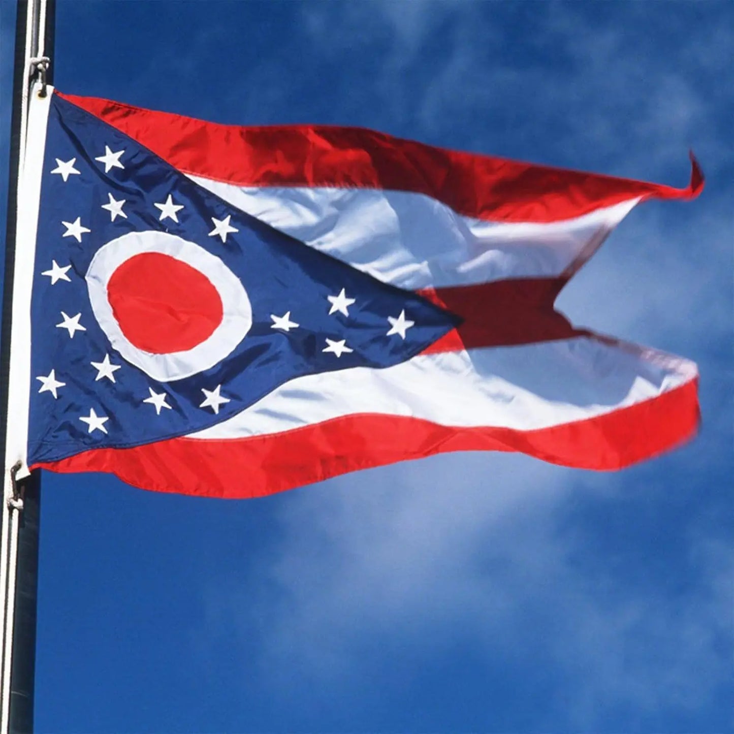 TOPFLAGS Ohio Flag 3x5 Outdoor OH State Flags Embroidered Flag Heavy Duty Sewn Stripes with 2 Brass Grommets USA TOP FLAGS, INC
