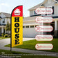 TOPFLAGS Open House Flag Kit 8Ft with Pole Ground Stake Portable Bag for Real Estate Agents - Outdoor Business Feather Flags Sign Banner (Yellow/Red) USA TOP FLAGS, INC