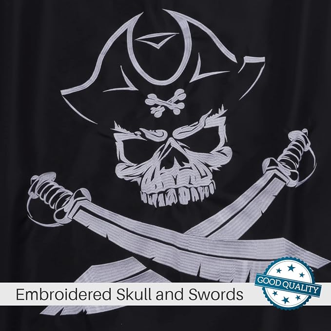 TOPFLAGS 3x5 Ft Dead Man's Chest Pirate Flag - Jolly Roger Flag Embroidered Heavy Duty with 2 Brass Grommets - Vivid Color and Fade Proof Outdoor Pirate Flags USA TOP FLAGS, INC