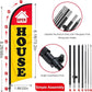 TOPFLAGS Open House Flag Kit 8Ft with Pole Ground Stake Portable Bag for Real Estate Agents - Outdoor Business Feather Flags Sign Banner (Yellow/Red) USA TOP FLAGS, INC