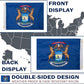 TOPFLAGS Michigan Flag 12x18 Inch Double Sided 3 Ply, Heavy Duty Nylon Small Michigan State Flag with Brass Grommets, Fade Proof Outdoor Marine Boat Flags (MI) USA TOP FLAGS, INC