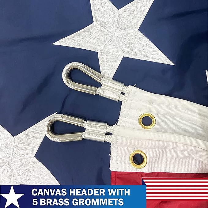 TOPFLAGS American Flag Large US Flags 15x25 FT for Outdoor USA Heavy Duty High Wind Embroidered Stars Sewn Stripes with 5 Brass Grommets Vibrant Color Banner USA TOP FLAGS, INC