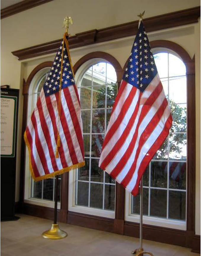 TOPFLAGS American Flag US Flags with Fringe 3x5 Ft Heavy Duty USA Flag Tassel Indoor Embroidered Stars Sewn Stripes Vibrant Color Banner USA TOP FLAGS, INC