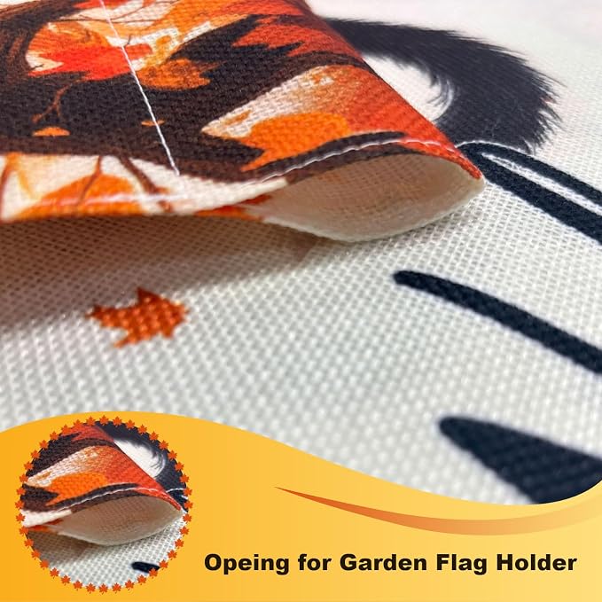 TOPFLAGS Garden Flag Stand with Fall Garden Flag 12 x 18 Autumn Cat Metal Yard Flags Holder Pole Stake Small Flag Stands with Clips and Stopper USA TOP FLAGS, INC