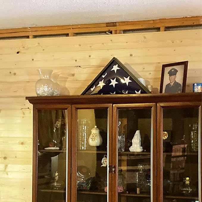 TOPFLAGS Case for Burial Flag with American Flags Cotton US 5x9.5 Ft Embroidered Stars Display Heavy Duty USA Banner Indoor with Brass Grommets USA TOP FLAGS, INC