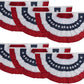 6 Pack American Bunting Flags 3x6 ft for Outdoor Embroidered USA Bunting Flags with 3 Brass Grommets, US Pleated Fan Flag Patriotic Half Fan for 4th of July Memorial Day USA TOP FLAGS, INC
