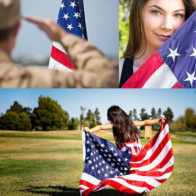 TOPFLAGS American Flag for Outside 3x5 Embroidered Stars US Flags Heavy Duty Outdoor USA Banner Sewn Stripes with Brass Grommets Vibrant Color USA TOP FLAGS, INC