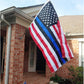 American Flag with Thin Blue Line 3x5 Ft Embroidered Stars Police Flags Heavy Duty Outdoor Blue Stripes Banner with 2 Brass Grommets