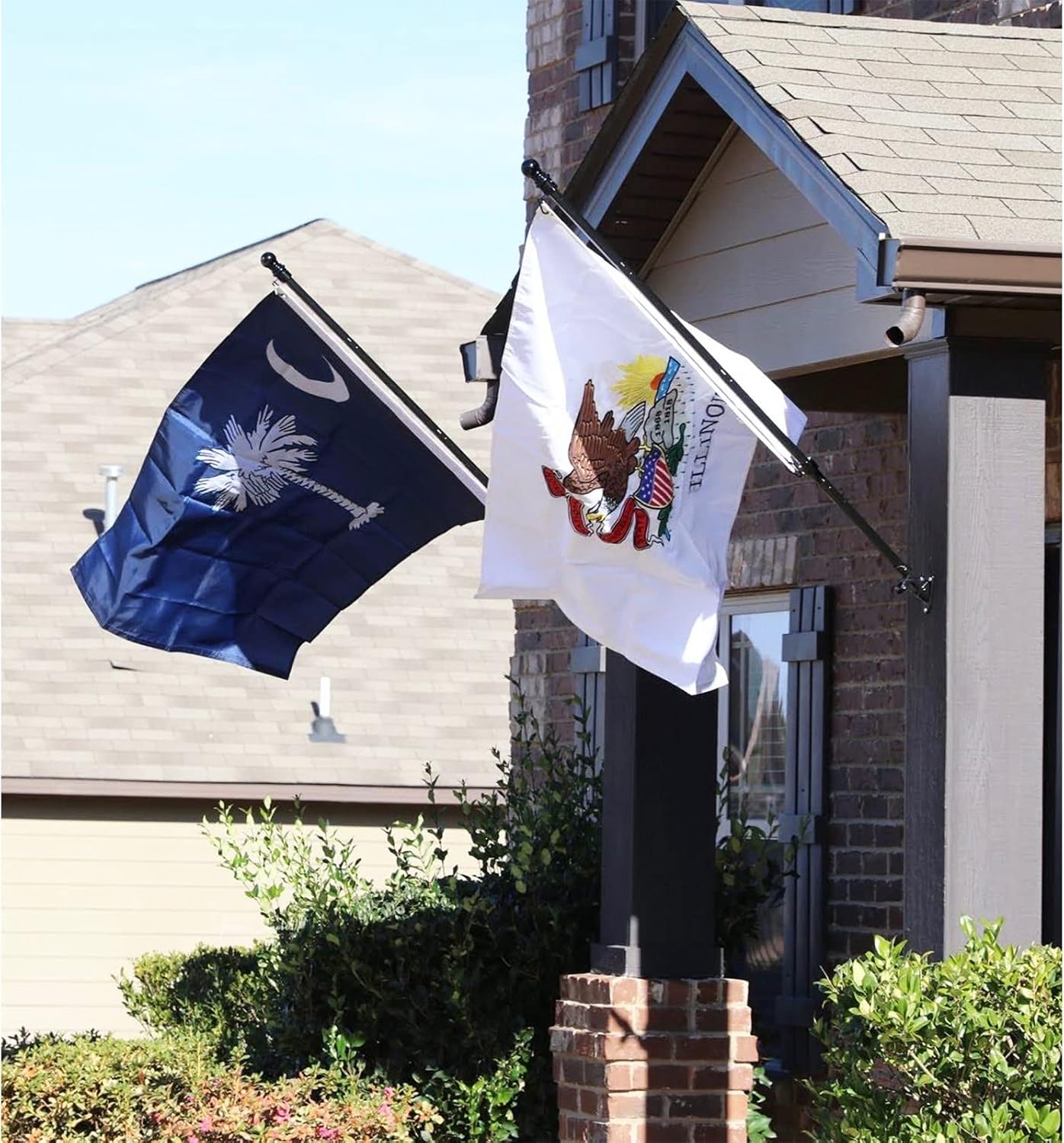 TOPFLAGS South Carolina Flag 3x5 Outdoor SC State Flags Embroidered Palmetto Tree & Crescent Flag Heavy Duty Sewn Stripes with 2 Brass Grommets USA TOP FLAGS, INC