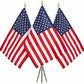 TOPFLAGS 12x18 Small American Flag on Stick 3 Pack Mini US Flags 12x18 Inch Metal Handheld Pole for Outside 4th of July Memorial Day USA 250th Anniversary Patriotic Decorations USA TOP FLAGS, INC