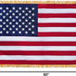 American Flag with Gold Fringed 3x5 Feet Made in USA, Luxury Embroidered Stars and Pole Sleeve Banner Style, Heavy Duty Polyester US Flags for Indoor