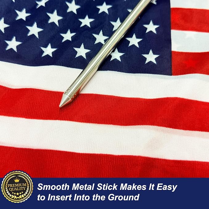TOPFLAGS 12x18 Small American Flag on Stick 3 Pack Mini US Flags 12x18 Inch Metal Handheld Pole for Outside 4th of July Memorial Day USA 250th Anniversary Patriotic Decorations USA TOP FLAGS, INC